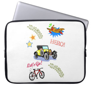 Laptop Sleeve Hero Fahrrad Flugzeug