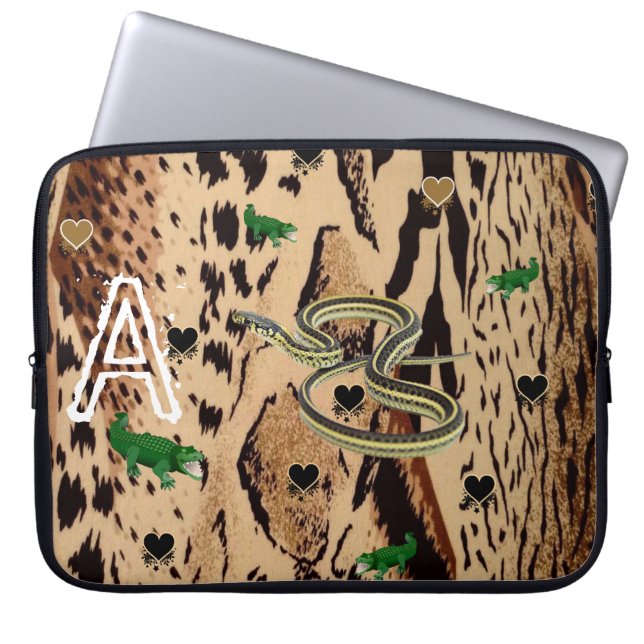 Laptop Sleeve Leopard Schlangen (Vorderseite)