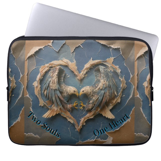 Laptop Sleeve Paper Cut Eagle Two Souls One Heart (Vorderseite)