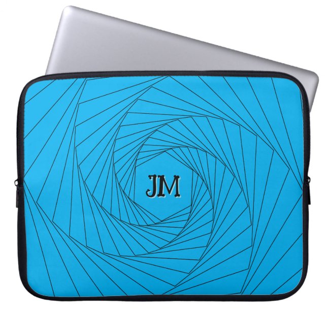 Laptop Sleeve - Perspektive optische Illusion Blau (Vorderseite)