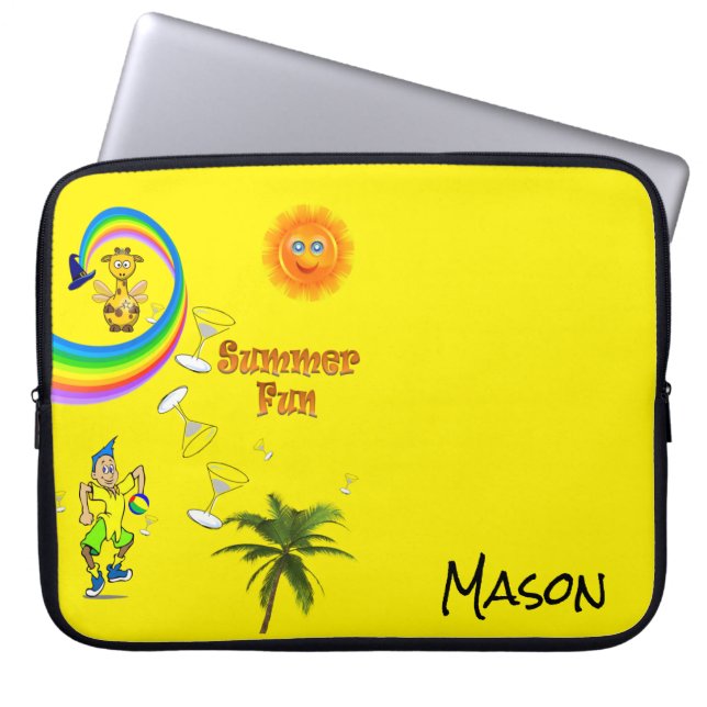 Laptop Sleeve Rainbow Beach Fun (Vorderseite)
