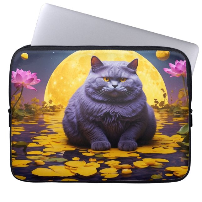 Laptop Sleeve - Stilvolles Cat Design (Vorderseite)