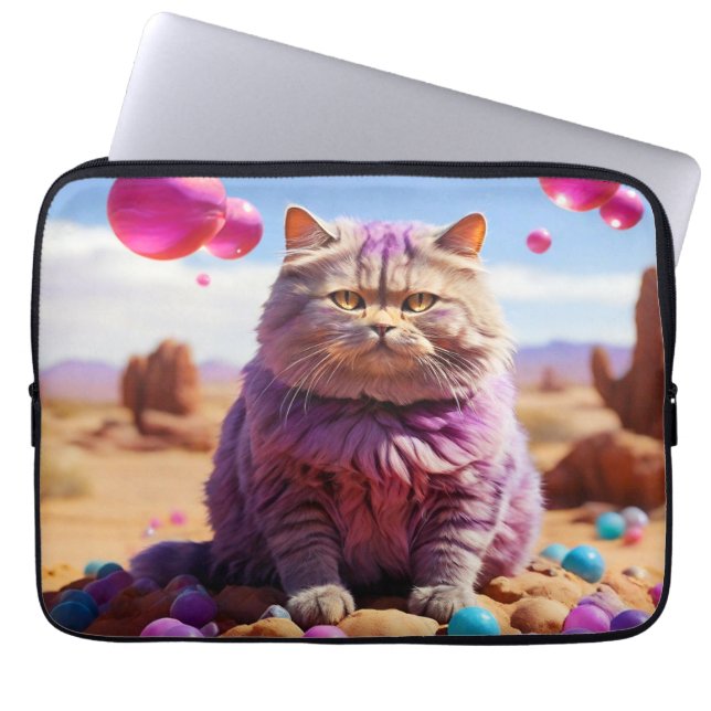 Laptop Sleeve - Stilvolles Cat Design (Vorderseite)