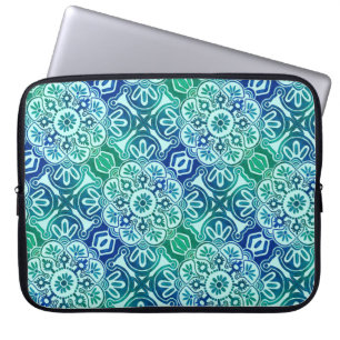Laptop Sleeve Tribal blau grün