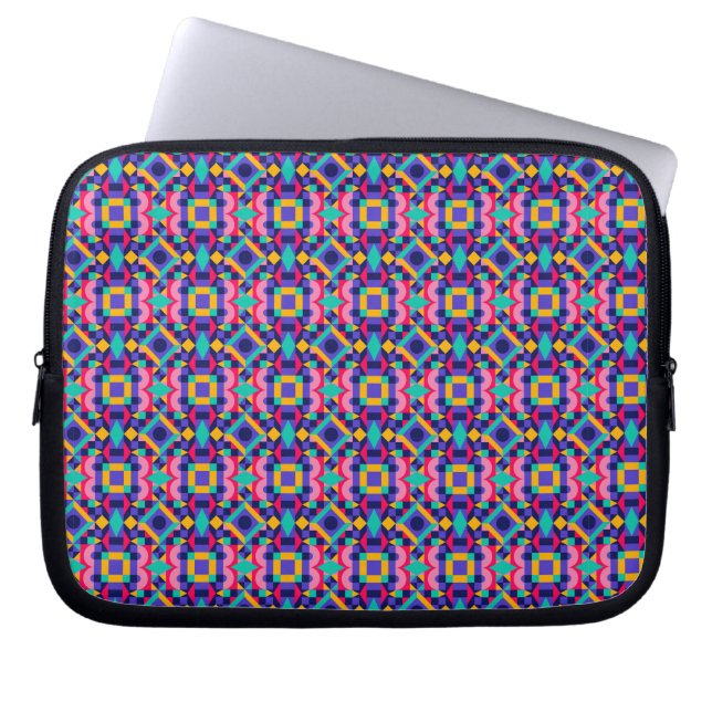 Laptop sleeve with a vibrant geometric pattern (Vorderseite)