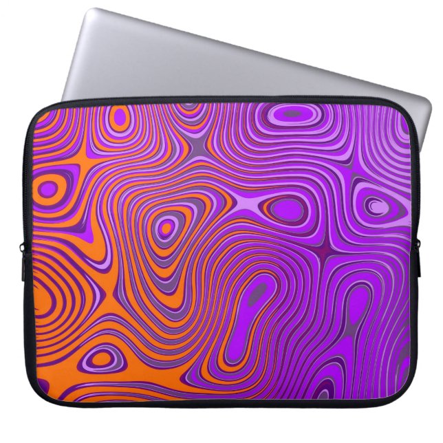 Laptop Tasche mit Psycho Muster orange/pink (Vorderseite)