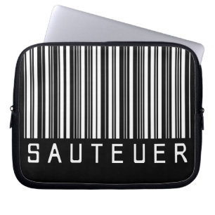 Laptopschutzhülle "SAUTEUER" Barcode Weiß