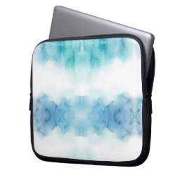 Laptoptasche mit blau-weißem Aquarell  Laptopschutzhülle