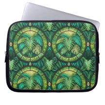 Laptoptasche mit einem lebendigen grünen botanisch