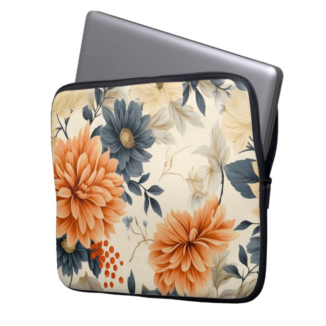 Laptoptasche mit floralem Design Laptopschutzhülle (Vorderseite Links)