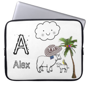Laptoptasche Schaf Wolken Palme Baum Laptopschutzhülle