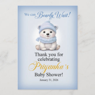 LAQUITA polar bear Baby Shower sign for Priyanka Einladung