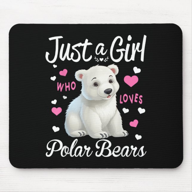 Lar Bear Girl Women Funny Just A Girl Who Love Lar Mousepad (Vorne)