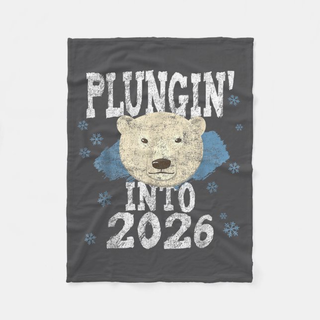 Lar Bear Plunge - Plungin' Into 2026 New Year Cold Fleecedecke (Vorderseite)