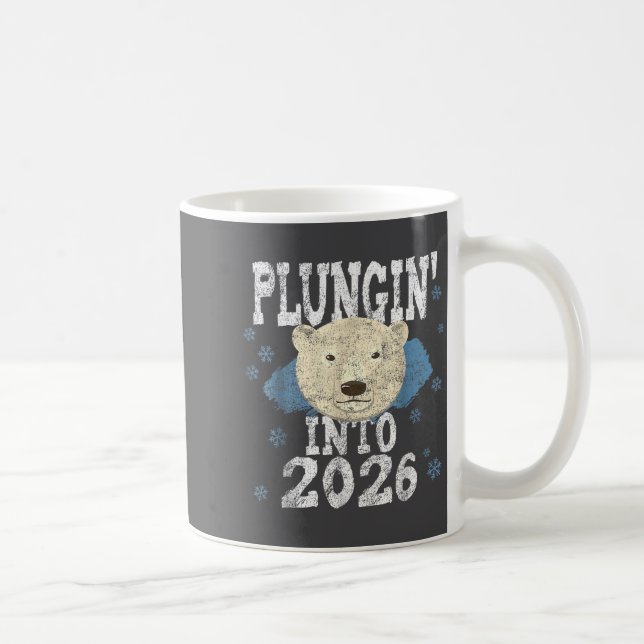 Lar Bear Plunge - Plungin' Into 2026 New Year Cold Kaffeetasse (Rechts)