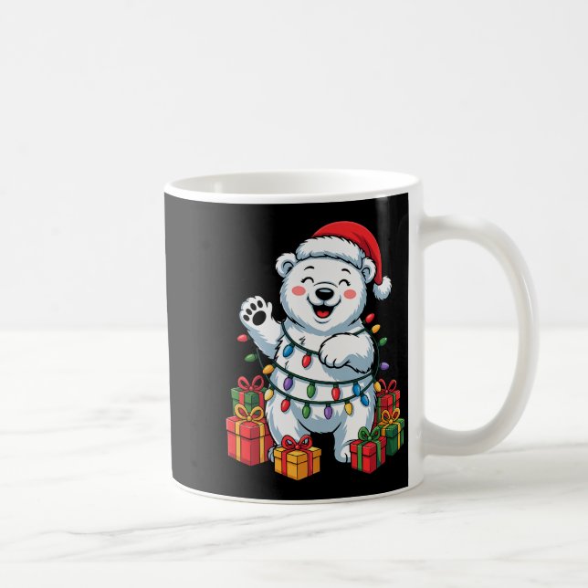 Lar Bear Santa Hat Animals Lovers Ugly Christmas P Kaffeetasse (Rechts)