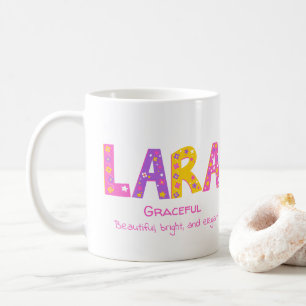 Lara Girls nennen rosa Sterne lila Blume Kaffeetasse