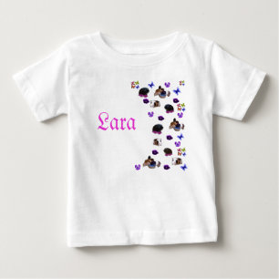 "Lara", Name Mit Meerschweinchen Und Stiefmütterch Baby T-shirt