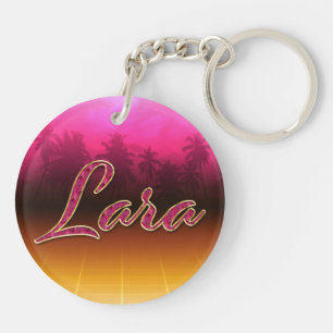 Lara Vorname Name golden pink Schlüsselanhänger