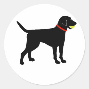 Larador Fetch, Black Lab-Ball Runder Aufkleber