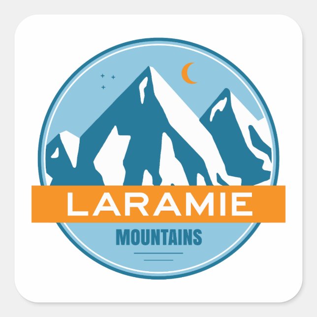 Laramie Mountains Wyoming Stars Moon Quadratischer Aufkleber (Vorderseite)