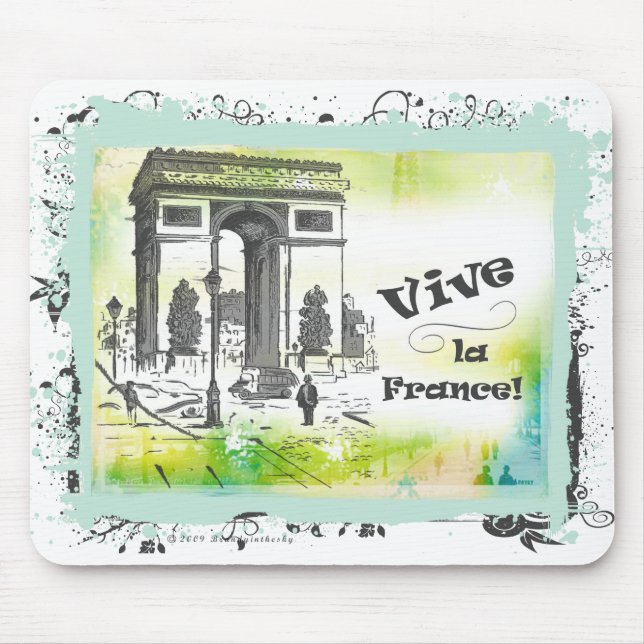 L'Arc de Triomphe Collage Kunst Mousepad (Vorne)