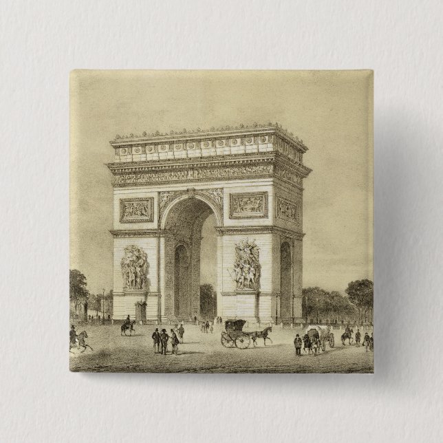 L'Arc de Triomphe, Paris, graviert von Auguste Bry Button (Vorderseite)