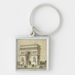 L'Arc de Triomphe, Paris, graviert von Auguste Bry Schlüsselanhänger