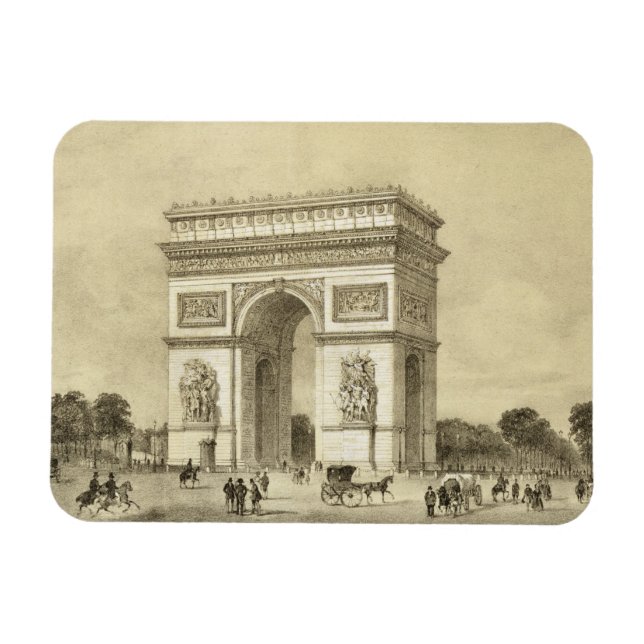 L'Arc de Triomphe, Paris, Gravur von Auguste Bry Magnet (Horizontal)