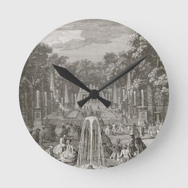 L'Arc de Triomphe, Versailles (Gravieren) Runde Wanduhr (Vorderseite)