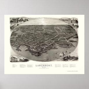 Larchmont, NY panoramische Karte - 1904 Poster