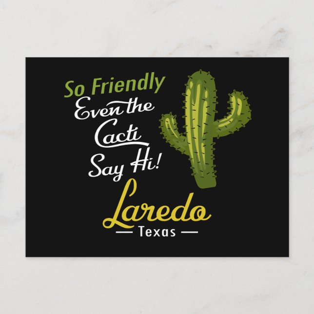 Laredo Cactus Funny Retro Postkarte (Vorderseite)