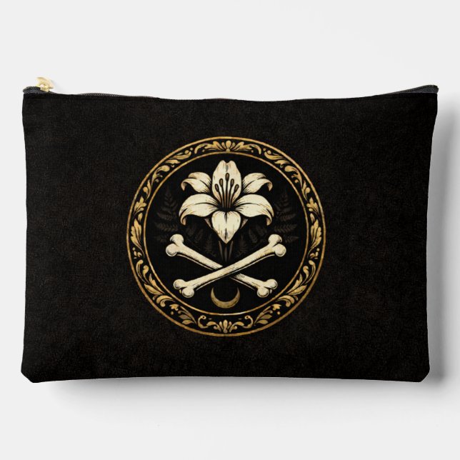 Large Accessory Pouch | Dark Academia Lily & Bones Zubehörtasche (Vorderseite)