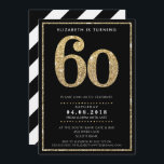 LARGE AGE NUMBER INVITE modern 60 gold glitter Einladung<br><div class="desc">NOTE - the gold glitter look is a printed picture. A super simple, yet stylish invitation design for your BIRTHDAY. Wow your friends and family with this little number ;D Setup as a template it is simple for you to add your own details, or hit the customize button and you...</div>