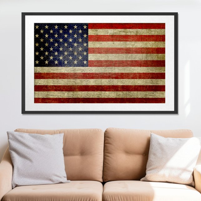 Large American Flag Poster (Vintage American Flag)