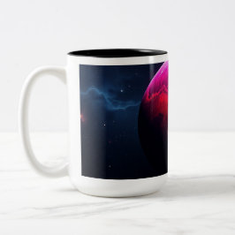 Large Bright Pink Planet Zweifarbige Tasse