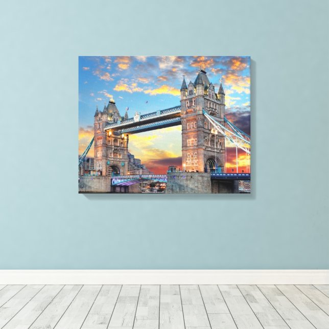 Large Canvas Print - London Tower Bridge Leinwanddruck (Insitu (Holzboden))