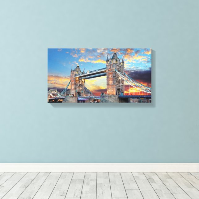 Large Canvas Print - London Tower Bridge Leinwanddruck (Insitu (Holzboden))