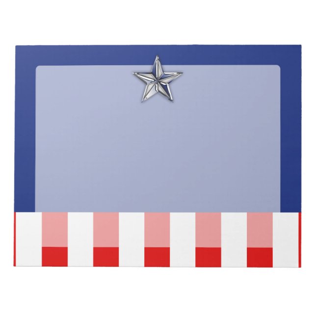 Large Chrome Like Silver Star on Colors Notizblock (Vorderseite)