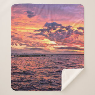 Large colourful sunset over waterbeach,beautiful,c sherpadecke