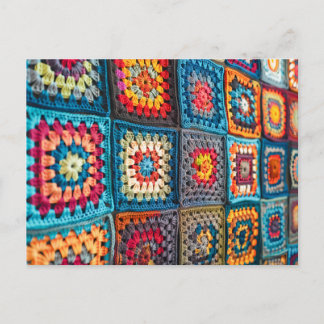 Large Crochet Blanket Made From Individual Granny  Postkarte