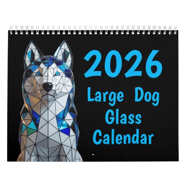 Large Dog Glass Calendar Kalender (Titelbild)