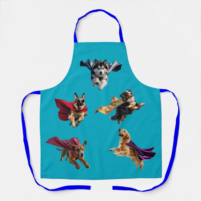 Large Dog Superhero Apron Schürze (Vorderseite)