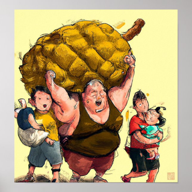 Large Durian - Leinwand Art Print Poster (Vorne)