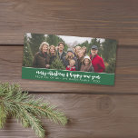 Large Family Photo Panoramic - Minimal - green Feiertagskarte<br><div class="desc">Vintage green Plaid Pattern on the back - A simple,  minimalist Holiday greeting with a place for a large group photo or a panoramic photo. Minimal design with a modern calligraphy.</div>