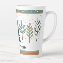 Large Latte Mug with Christmas Trees minimalist V3 Milchtasse