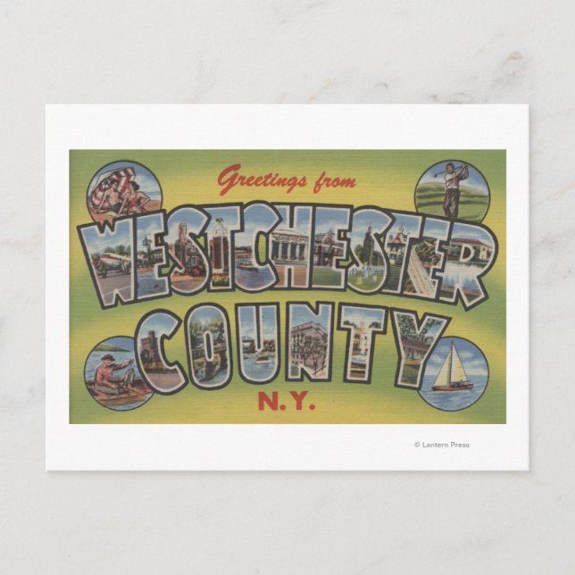 Large Letter Scenes - Westchester Landkreis, NY Postkarte (Vorderseite)