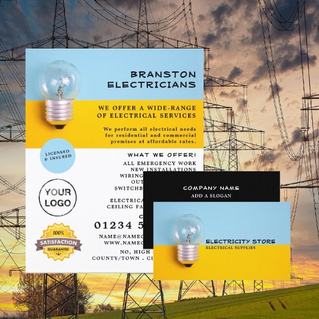 Large Lightbulb Electrician Advertising Flyer (Von Creator hochgeladen)