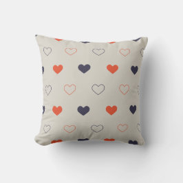 Large - Lovely hearts / orange cream dark Kissen