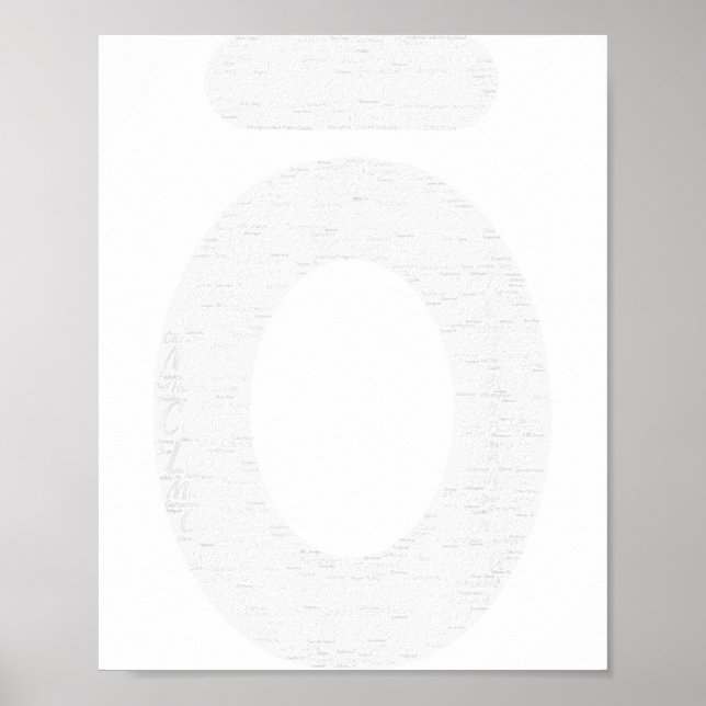 Large O Essential Oil White Words  Poster (Vorne)
